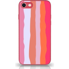 Kzy Apple iPhone 8 Kapak Kamera Korumalı Cam Kılıf - Fuşya