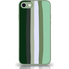 Kzy Apple iPhone 8 Kapak Kamera Korumalı Cam Kılıf - Yeşil
