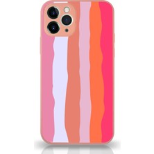 Kzy Apple iPhone 11 Pro Max Kapak Kamera Korumalı Cam Kılıf - Pudra