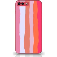 Kılıfmania Apple iPhone 7 Plus Kapak Kamera Korumalı Cam Kılıf - Fuşya