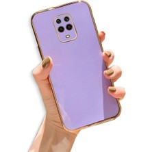 Zebana Xiaomi Redmi Note 9s Kılıf Golden Silikon Kılıf Lila