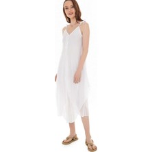 White By Nature Askılı Beyaz Plaj Elbisesi