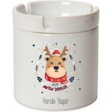 Hediye Rengi Isme Özel Seramik Küllük-Geyik Temalı