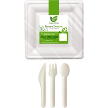 Roll-Up Doğa Dostu Ekolojik Karton Yemek Seti 25 Kişilik 26cm