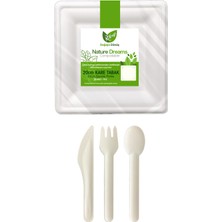 Roll-Up Doğa Dostu Ekolojik Karton Yemek Seti 25 Kişilik 20cm