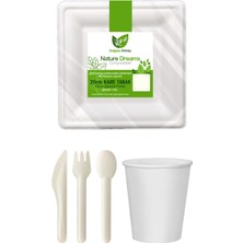 Roll-Up Doğa Dostu Ekolojik Karton Sofra Seti 25 Kişilik 20cm