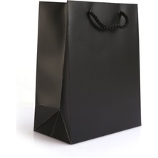 Paket Parti Karton Çanta Mat Siyah Selefonlu 25X33X9 cm (12'li)
