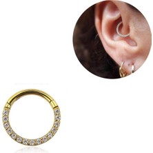 Bylin Cerrahi Çelik Halka Gold Piercing - Çap 8 mm - 1 Adet