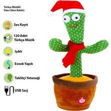 Misan Türkçe ve Yabancı Müzikli, Dans Eden Konuşan Sarjlı Peluş Kaktüs Flörlü