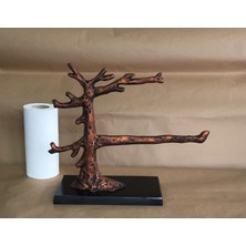 Idyll Metal Döküm Çınar Ağacı Kağıt Havlu Standı Havlu Askısı Antik Bronz Renk
