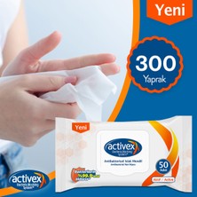 Activex Antibakteriyel Islak Mendil Hassas 6X50 Yaprak (300 Yaprak)