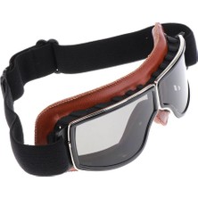 Stshop Vintage Siyah Lens Motosiklet Binme Goggle Harley Kask Pilot Sürme Için (Yurt Dışından)