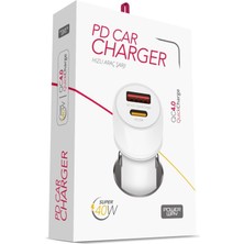 Powerway Cc4.0 QC40 40W 5V 4 Amper Type C - USB Araç Şarj Başlığı Beyaz