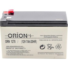 Orion ORN1270 12V 7Ah Bakımsız Kuru Akü T2 Soket