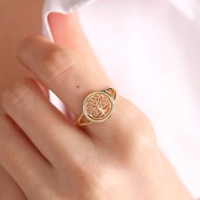 Sembol Gold Altın Hayat Ağacı Yüzük 14 Ayar Parlak Form