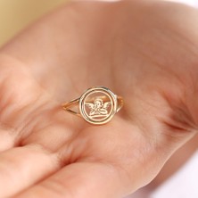 Sembol Gold Altın Melek Yüzük 14 Ayar Parlak Form