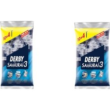 Derby Samurai 3 Tıraş Bıçağı 10+4 Poşet x 2 Adet