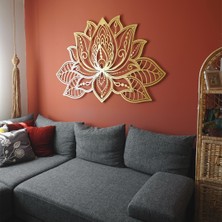 3D Lotus Mandala Metal Duvar Tablosu - Duvar Dekorasyonu - Salon Tabloları - APT524