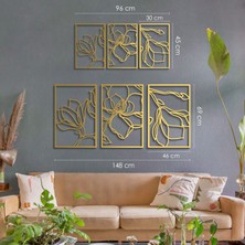 Artepera Floral Line Art 3'lü Set Metal Modern Duvar Tablosu - Ev Dekorasyonları - 30 x 45 cm - APT529