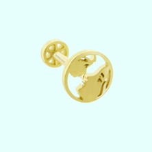 Sembol Gold Altın Human Tragus Piercing 14 Ayar