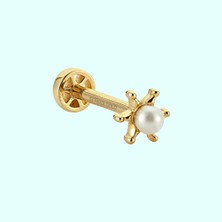 Sembol Gold Altın İnci Tragus Piercing 14 Ayar