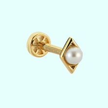 Sembol Gold Altın İnci Tragus Piercing 14 Ayar