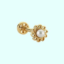 Sembol Gold Altın İnci Tragus Piercing 14 Ayar