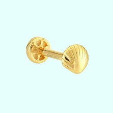 Sembol Gold Altın İstiridye Tragus Piercing 14 Ayar