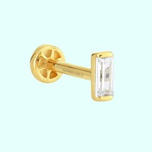 Sembol Gold Altın Baget Tragus Piercing 14 Ayar