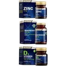 Nutraxin Vitamin D3 1000 Iu 120 Tablet + Çinko 15 Mg 100 Tablet + Magnezyum 250 Mg 60 Tablet