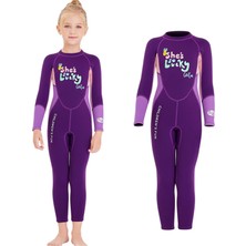 Strade Store 2.5mm Kız Tek Parça Uzun Kollu Dalış Tam Wetsuit Yüzmek Sörf Takım Elbise Xxl