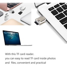 KKmoon USB C Tipi Kart Okuyucu Alüminyum Alaşım Tf Flash Bellek