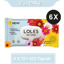 Lole's Genel Kullanım Islak Mendil 6X72 Adet 432 Yaprak