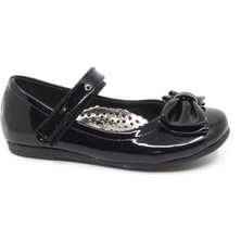 Zerhan 400 Kız Çocuk Siyah Rugan Fiyonklu Cırtlı Babet