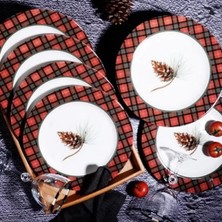 Kosova 6lı Kozalaklı Servis Tabağı  26 cm MST210