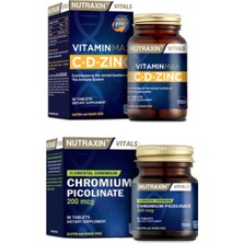 Nutraxin Vitamin Max ( C ,d , Zinc ) 60 Tablet + Krom Minerali Içeren Gıda Takviyesi 90 Tablet