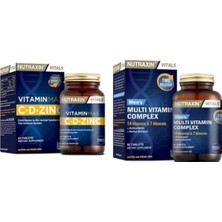 Nutraxin 1000 Mg C VITAMINI,1000 Iu D Vitamini ve 10 Mg Çinko (Vitamin Max)+ Multivitamin Erkek 60 Tablet