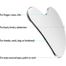 Lixada Yüz Terapisi Için Paslanmaz Çelik Gua Sha  - Gümüş (Yurt Dışından)