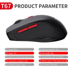 Hxsj T67 2.4g Kablosuz Mouse - Siyah (Yurt Dışından)