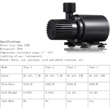 Decdeal Fırçasız Su Pompası Ultra-Sessiz DC12V Mikro