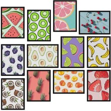 Hero Tasarım Meyveler 12 Parça Mdf TABLOZLLTB314