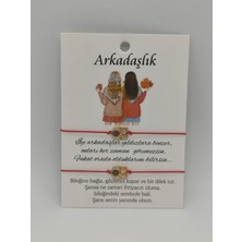 Morey Kırmızı Ipli  Örgülü El Yapımı Baykuş Simgeli 2li Arkadaş Bileklik