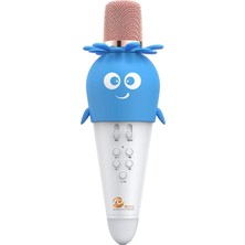 Nanlly Karaoke Kablosuz Mikrofon Bluetooth Mic Çocuklar Oyuncak Çocuk Yetişkinler Için Mavi (Yurt Dışından)