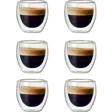 Three Beans 6 Adet 80 ml Çift Duvar Yalıtımlı Cam Kahve Fincanı Set Kahve, Latte, Espresso Kupası Veya Çay Içme Kupası Çay Kupası Için Set | Teacups (Yurt Dışından)