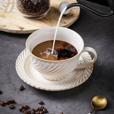 Three Beans Japon Tarzı Basit Seramik Kahve Fincanı ve Daire Yüksek Sıcaklık Underglaze Çay Süt Kupa Ev Kupası Seti Drinkware | Kupalar ve tabaklar (Yurt Dışından)