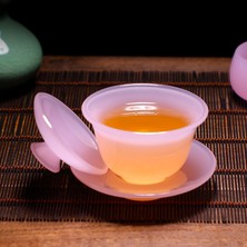 Three Beans Yeşim Porselen Çay Kase 100 ml Pembe Hibiscus Çay Tureen Çin Kung Fu Çay Seti Teaware Master Cup Gaiwan Koleksiyonu El Sanatları Hediye | Çay Tureen (Yurt Dışından)