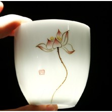 Three Beans 6 Adet Geleneksel Seramik Çay Bardağı El Boyalı 6 Bardak Çin Kung Fu Kupası Porselen Çay Bardağı Setleri Drinkware 150ML | Teacups (Farklı Bardaklar) (Yurt Dışından)