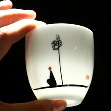 Three Beans 6 Adet Geleneksel Seramik Çay Bardağı El Boyalı 6 Bardak Çin Kung Fu Kupası Porselen Çay Bardağı Setleri Drinkware 150ML | Teacups (Farklı Bardaklar) (Yurt Dışından)