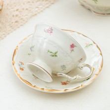 Three Beans Fransız Retro Phnom Penh Kahve Fincanı Daire Seramik Çiçek Fincan Küçük Taze Çiçekler Süt Çay Bardağı Öğleden Sonra Çay (Yurt Dışından)