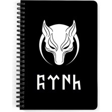 Hero Tasarım Börü Baskılı Ahşap Kapaklı Defter 15X20 cm DFT5444
